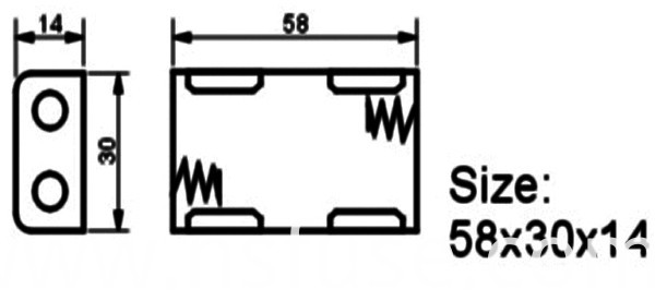 Black Plastic AAA Battery Holder Switch